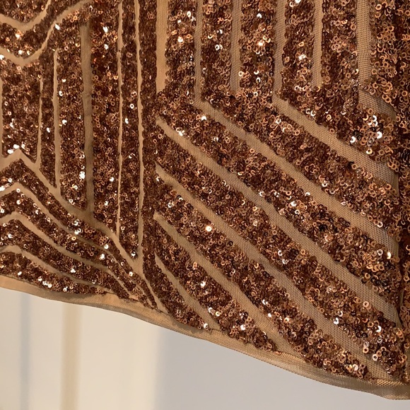 Brown Sequence Mini Skirt - Picture 4 of 4